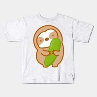 Cute Cucumber Sloth Kids T-Shirt